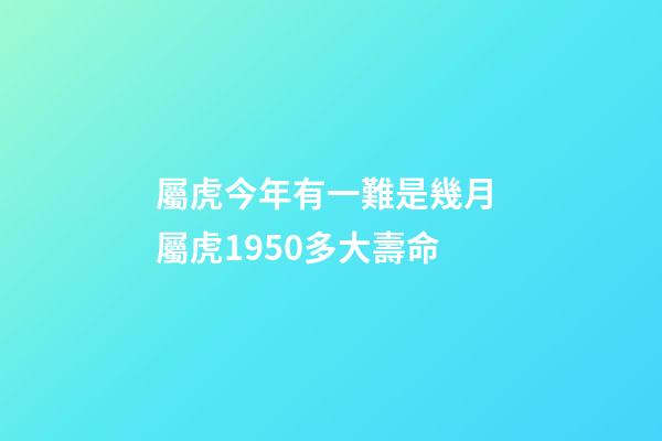 屬虎今年有一難是幾月 屬虎1950多大壽命